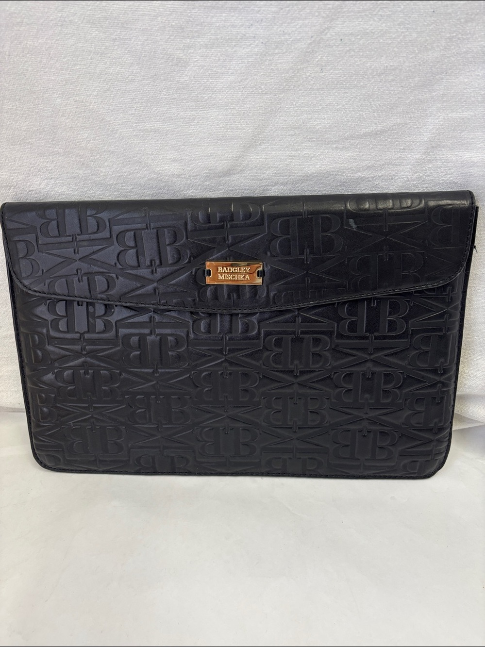 Badgley Mischka Debossed Monogram Laptop Sleeve